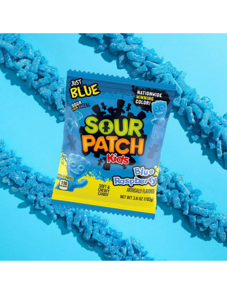 Sour Patch Kids - Blue Raspberry (bonbons acidulés framboise bleue) - My American Market