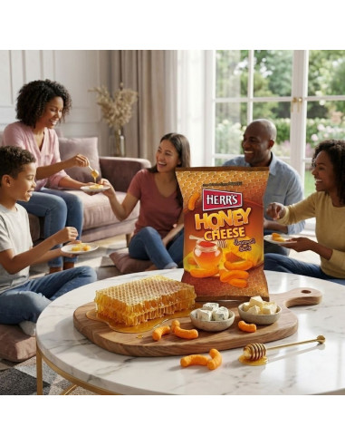 Herr's - Honey Cheese Curls (soufflés au fromage et miel) - My American Market