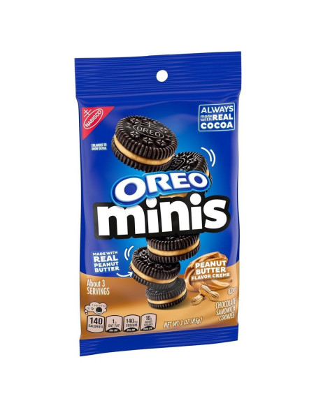Oreo - Minis Peanut Butter, peanut butter creme | My American Market