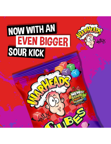 Warheads - Cubes Sour Sweet & Fruity, cubes acidulés assortis | My American Market