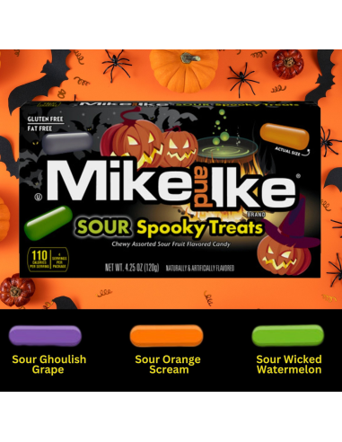 Mike and Ike - Sour Spooky Treats, bonbons acidulés d'Halloween | My American Market