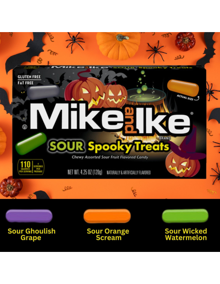 Mike and Ike - Sour Spooky Treats, bonbons acidulés d'Halloween | My American Market