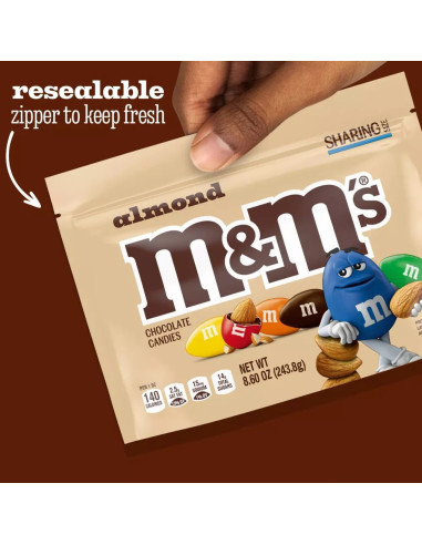 M&M's Almond Sharing Size, chocolat au lait et amande | My American Market