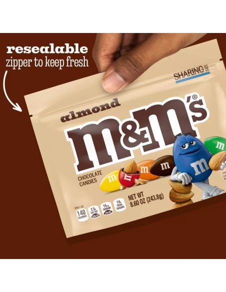 M&M's Almond Sharing Size, chocolat au lait et amande | My American Market