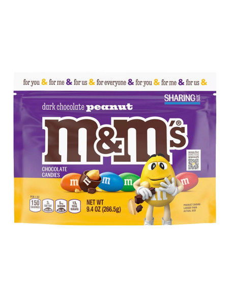 M&M's Dark Chocolate Peanut Sharing Size, cacahuète et chocolat noir | My American Market