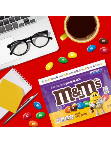 M&M's Dark Chocolate Peanut Sharing Size, cacahuète et chocolat noir | My American Market