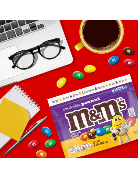 M&M's Dark Chocolate Peanut Sharing Size, cacahuète et chocolat noir | My American Market