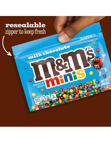 M&M's Minis Milk Chocolate Sharing Size, mini billes au chocolat au lait | My American Market