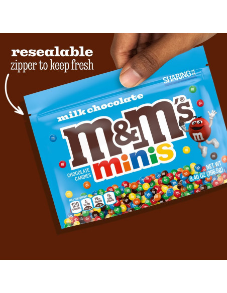 M&M's Minis Milk Chocolate Sharing Size, mini billes au chocolat au lait | My American Market