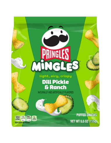 Pringles Mingles Dill Pickle & Ranch, snacks soufflés cornichon & ranch | My American Market