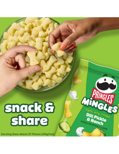 Pringles Mingles Dill Pickle & Ranch, snacks soufflés cornichon & ranch | My American Market