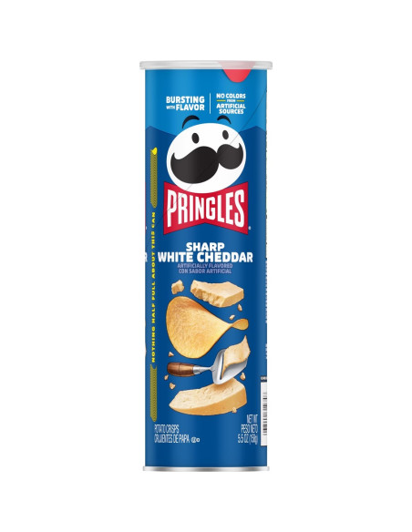 Pringles Sharp White Cheddar, chips au cheddar blanc affiné | My American Market