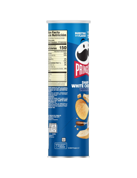 Pringles Sharp White Cheddar, chips au cheddar blanc affiné | My American Market