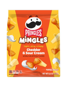 Pringles Mingles Cheddar & Sour Cream, snacks soufflés cheddar & crème acidulée | My American Market