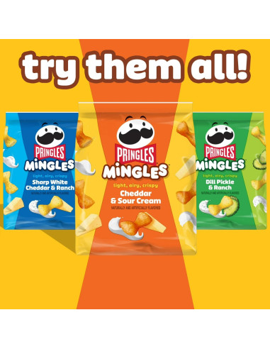 Pringles Mingles Cheddar & Sour Cream, snacks inflados cheddar y crema agria | My American Market