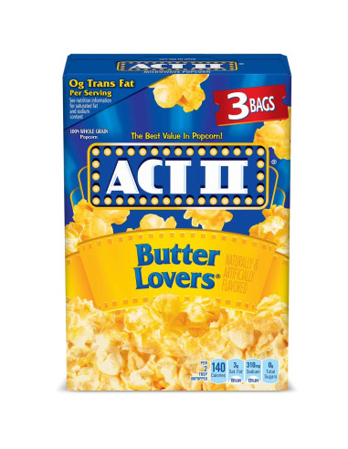 Act II - Butter Lovers Microwave Popcorn - Boîte de 3 | My American Market