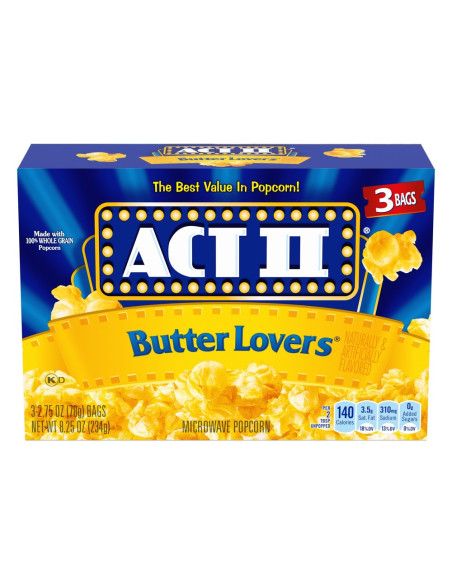 Act II - Butter Lovers Microwave Popcorn - Box of 3 | My American Market