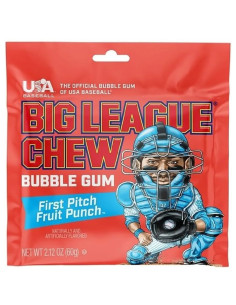 Big League Chew - Bubble Gum Fruit Punch, chewing-gum filaments | My American Market