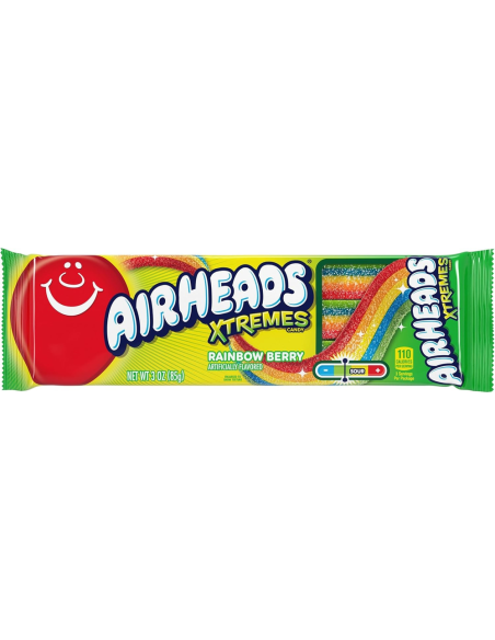 Airheads - Xtremes Rainbow Berry (lanières acidulées multi-fruits) - My American Market
