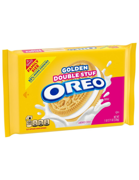 Oreo - Golden Double Stuf Family Size, biscotti alla vaniglia | My American Market