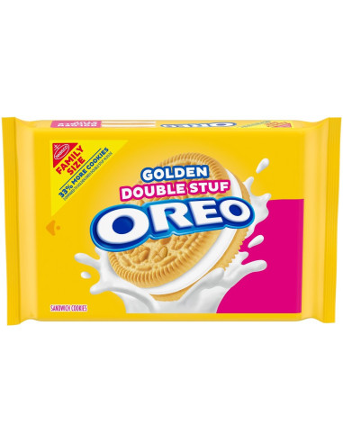 Oreo - Golden Double Stuf Family Size, biscuits vanille | My American Market