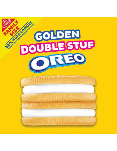 Oreo - Golden Double Stuf Family Size, biscuits vanille | My American Market