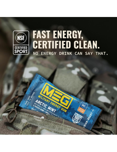 Military Energy Gum - Arctic Mint, chicle con cafeína | My American Market