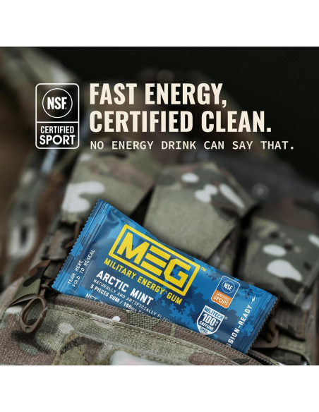 Military Energy Gum - Arctic Mint, gomma alla caffeina | My American Market