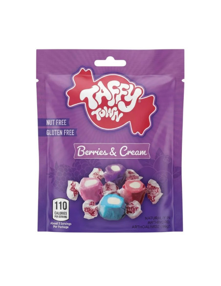Taffy Town - Berries & Cream, caramelos de frutos rojos y nata | My American Market