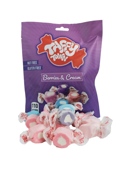 Taffy Town - Berries & Cream, caramelos de frutos rojos y nata | My American Market