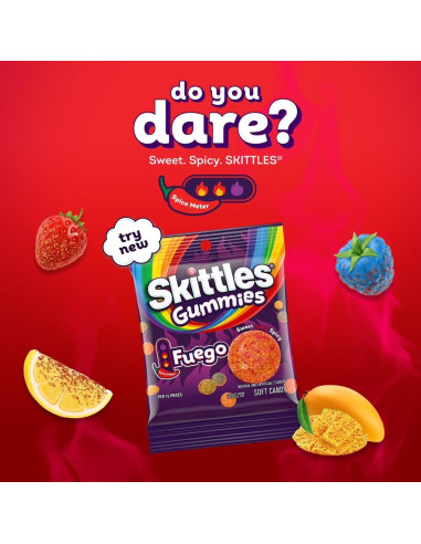 Skittles - Gummies Fuego, caramelle gommose piccanti | My American Market
