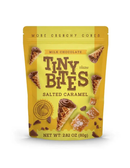 Tiny Bites - Waffle Cones Salted Caramel, mini cornets caramel salé | My American Market