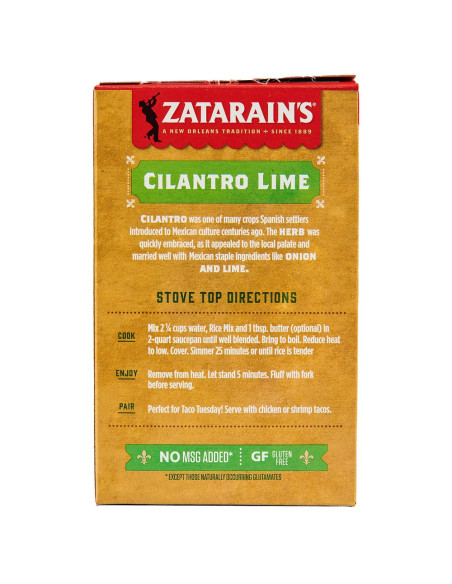 Zatarain's - Cilantro Lime Rice, riso coriandolo e lime | My American Market