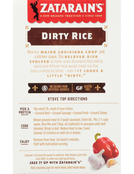Zatarain's - Dirty Rice Mix, riz cajun épicé | My American Market