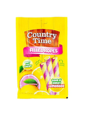 Country Time - Filled Ropes Sour N' Sweet Lemonade, cordes limonade | My American Market