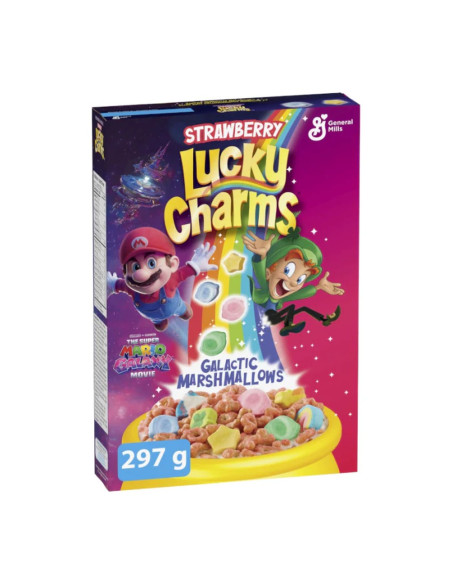 Lucky Charms - Strawberry Galactic Super Mario, cereali alla fragola | My American Market