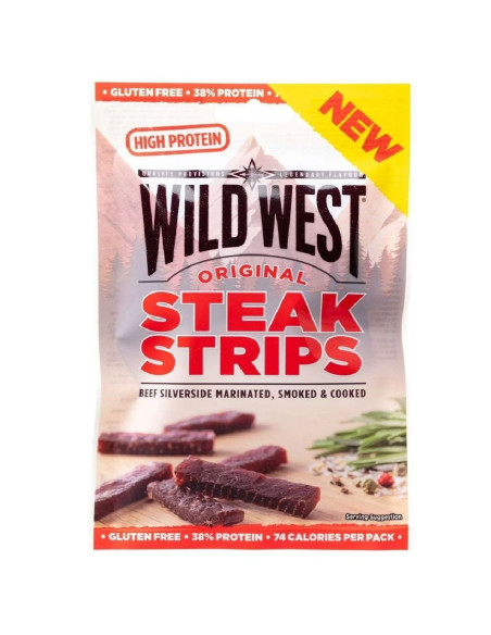 Wild West Steak Strips Original, tiras de ternera seca | My American Market