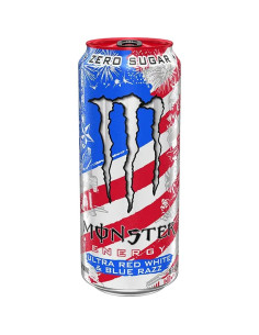 Monster Energy - Ultra Red White and Blue Razz, bebida energética de frambuesa azul | My American Market
