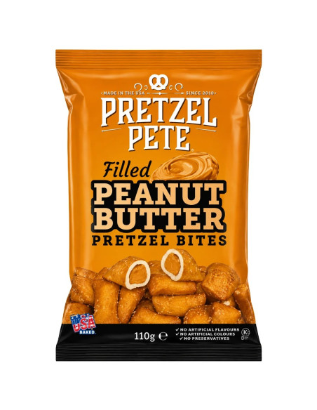 Pretzel Pete - Pretzel Bites Filled Peanut Butter, pretzels rellenos de crema de cacahuete | My American Market