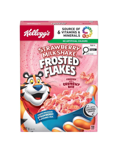 Kellogg's - Frosted Flakes Strawberry Milkshake, céréales goût milkshake fraise | My American Market