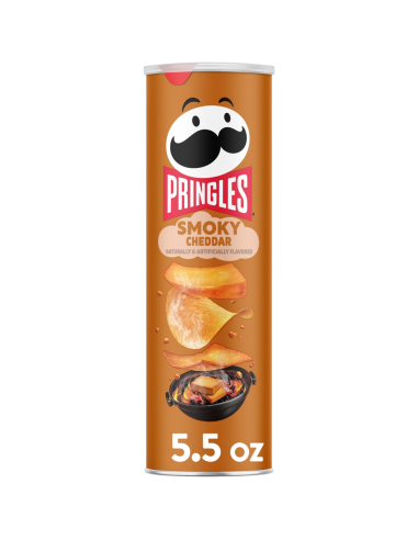 Pringles Smoky Cheddar, patatas sabor cheddar ahumado | My American Market