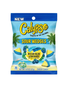 Calypso Sour Wedges Ocean Blue Lemonade, bonbons acidulés | My American Market