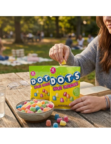 Tootsie Dots Sour Gummies, bonbons gélifiés acidulés | My American Market