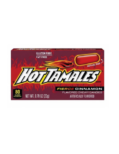 Hot Tamales - Fierce Cinnamon (bonbons à mâcher à la cannelle) - My American Market