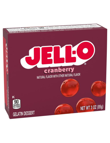 Jell-O Cranberry - Gelatina Ai Mirtilli Rossi - My American Market