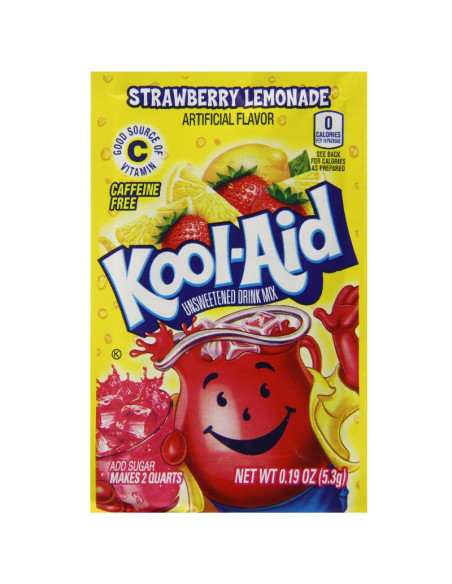 Kool Aid Bevanda In Polvere Senza Zucchero Gusto Limonata E Fragola - My American Market