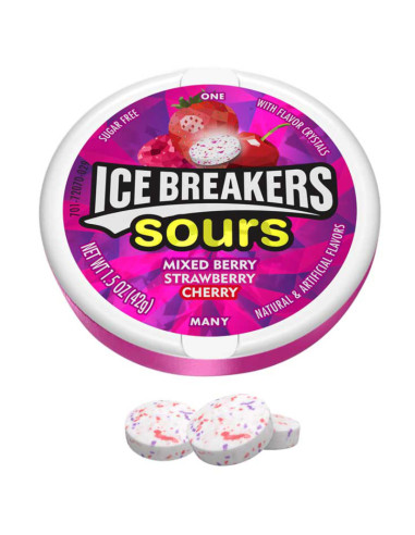 Ice Breakers - Sours Berry (pastilles acidulées aux fruits rouges) - My American Market