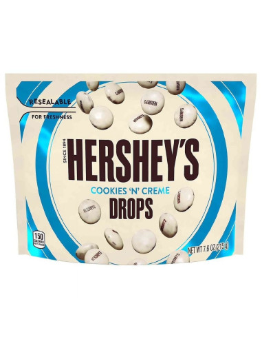 Hershey's - Cookies 'n' Creme Drops (bouchées chocolat blanc et biscuit) - My American Market