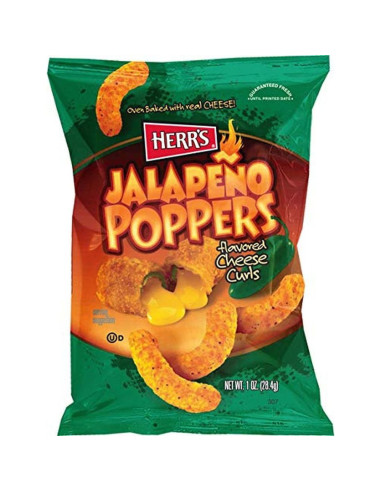 Herr's - Jalapeño Cheese Curls (soufflés au fromage et jalapeño) - My American Market