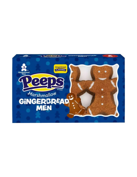 Peeps - Marshmallow Gingerbread Men x3 (omini di pan di zenzero in marshmallow, confezione da 3)